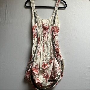 Marithé + François Girbaud Abstract Utility Cargo Dress Adjustable Straps Sz S
